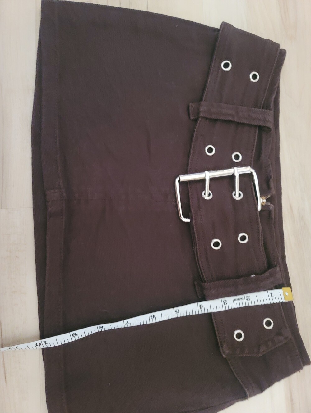 Vintage Connection Y2K Denim Belted Micro Mini Skirt | Size Small | Made in USA - Picture 5 of 8
